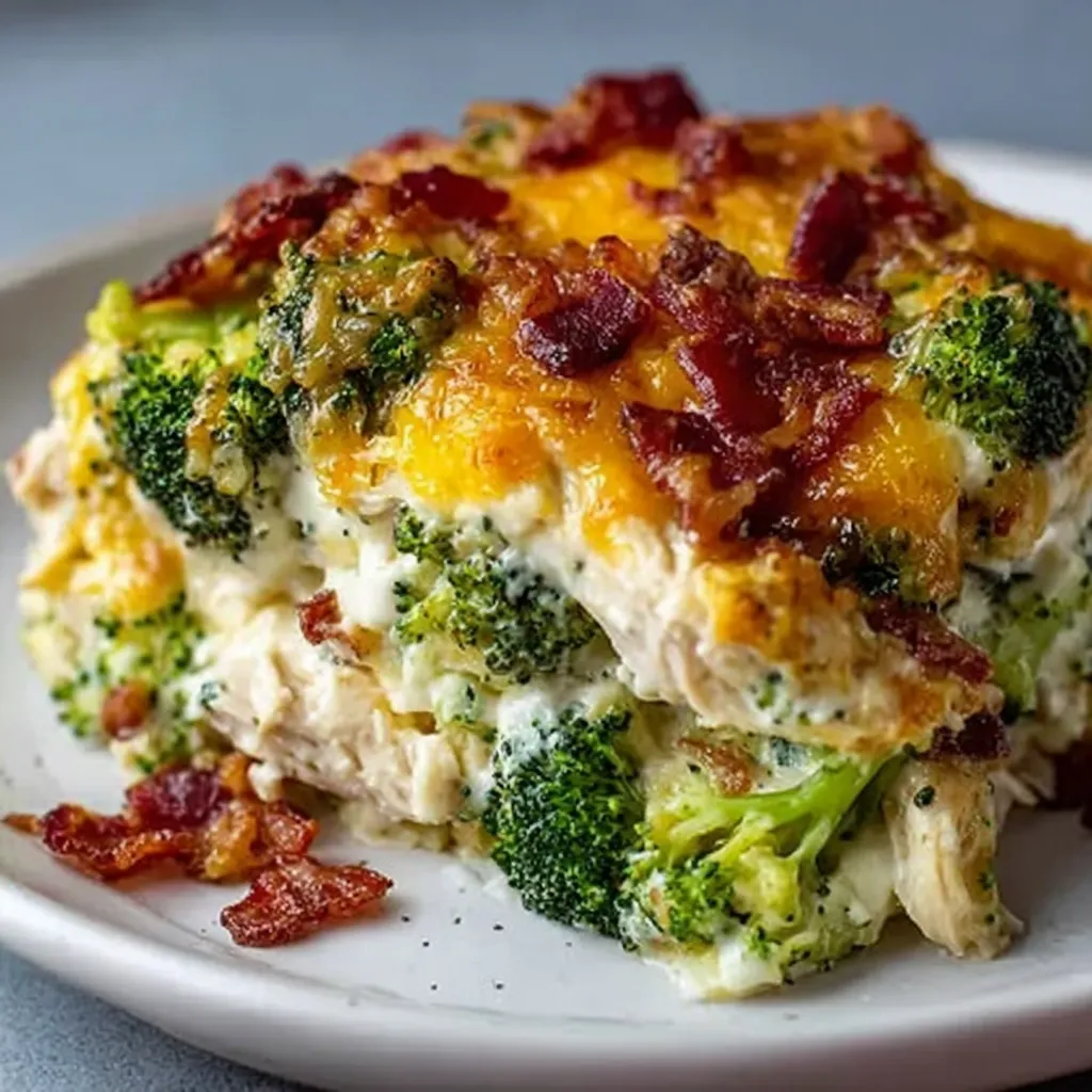 Creamy Low Carb Chicken Casserole with Broccoli and Bacon: A Delicious Keto Dinner