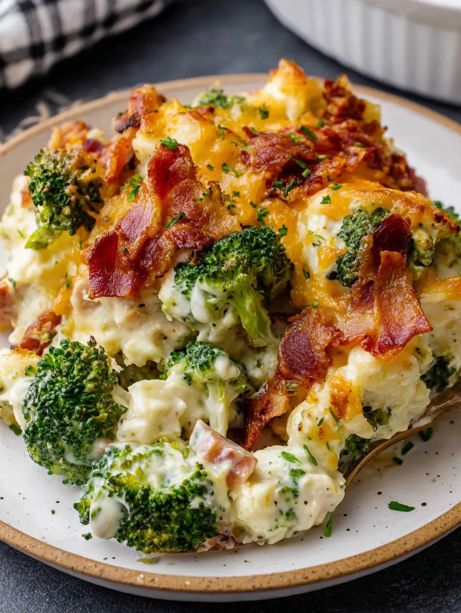 Creamy Low Carb Chicken Casserole with Broccoli and Bacon image 2
