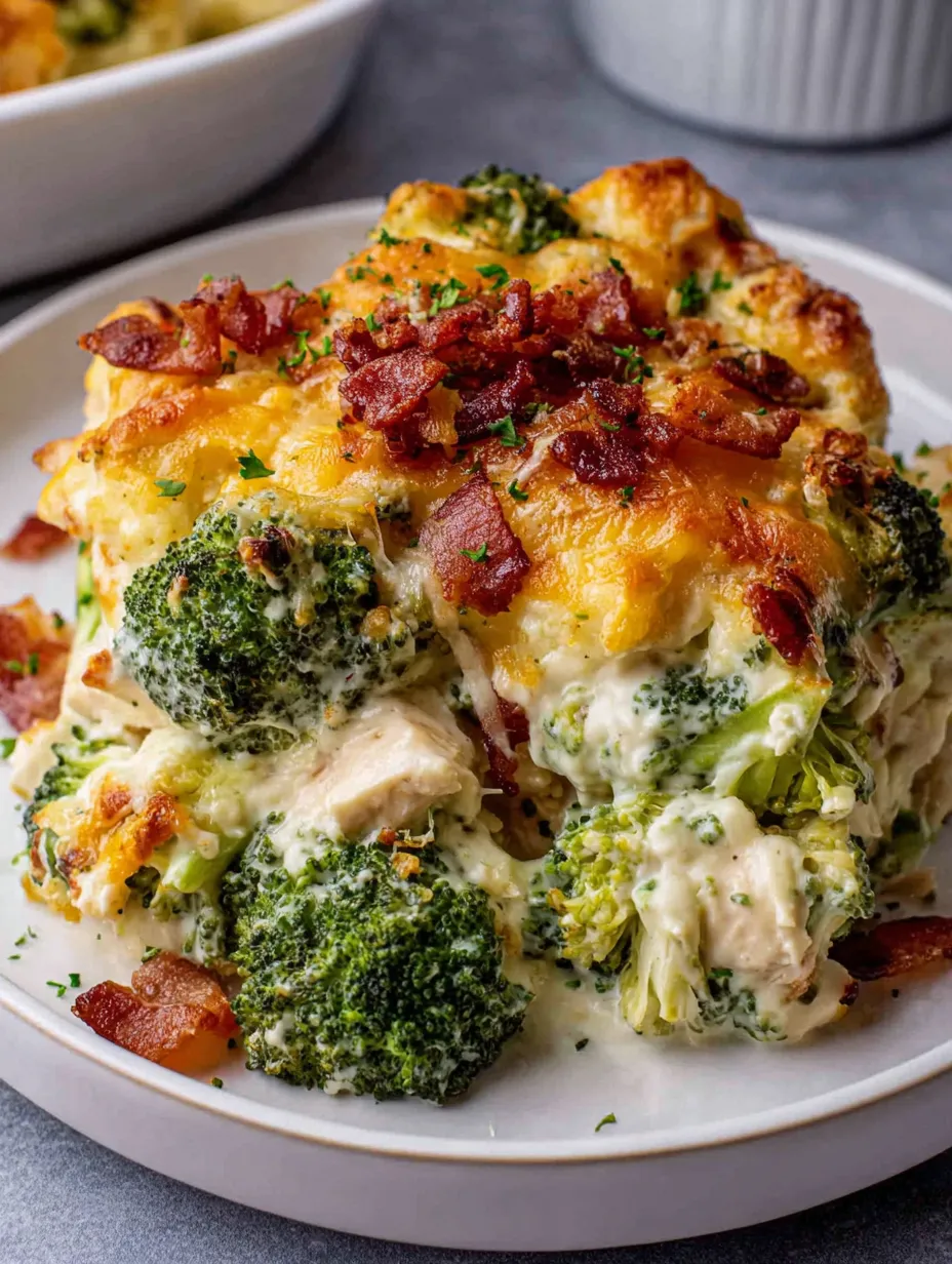 Creamy Low Carb Chicken Casserole with Broccoli and Bacon image 1
